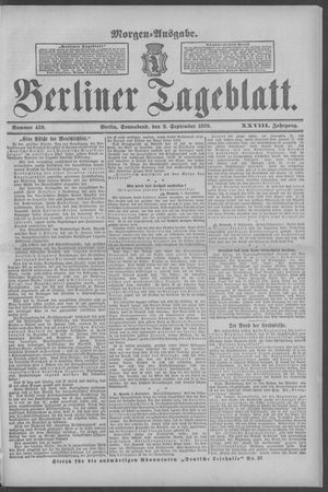 Berliner Tageblatt und Handels-Zeitung vom 09.09.1899