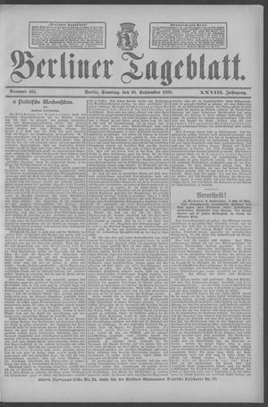 Berliner Tageblatt und Handels-Zeitung on Sep 10, 1899