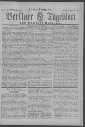 Berliner Tageblatt und Handels-Zeitung vom 11.09.1899