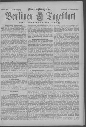 Berliner Tageblatt und Handels-Zeitung vom 14.09.1899
