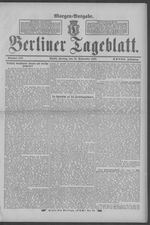 Berliner Tageblatt und Handels-Zeitung vom 15.09.1899
