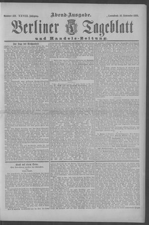 Berliner Tageblatt und Handels-Zeitung vom 16.09.1899