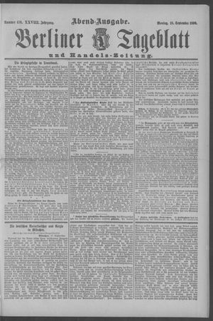 Berliner Tageblatt und Handels-Zeitung on Sep 18, 1899