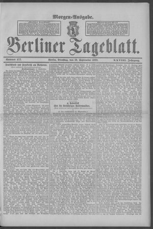 Berliner Tageblatt und Handels-Zeitung vom 19.09.1899