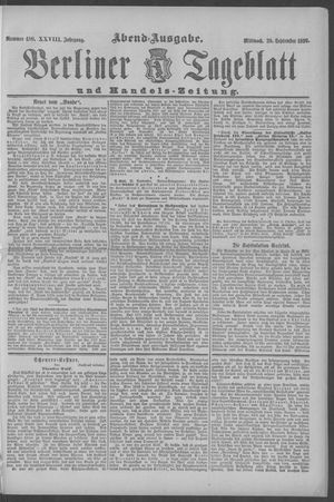 Berliner Tageblatt und Handels-Zeitung vom 20.09.1899