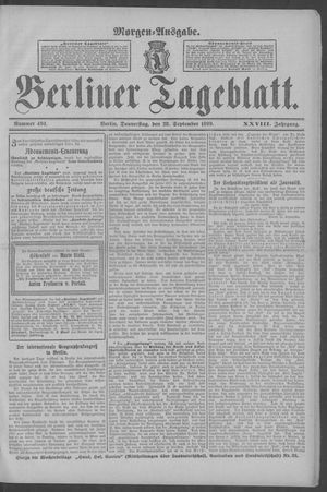 Berliner Tageblatt und Handels-Zeitung vom 28.09.1899