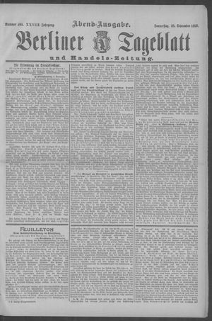 Berliner Tageblatt und Handels-Zeitung vom 28.09.1899
