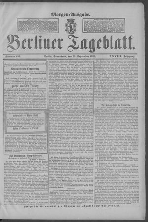 Berliner Tageblatt und Handels-Zeitung vom 30.09.1899