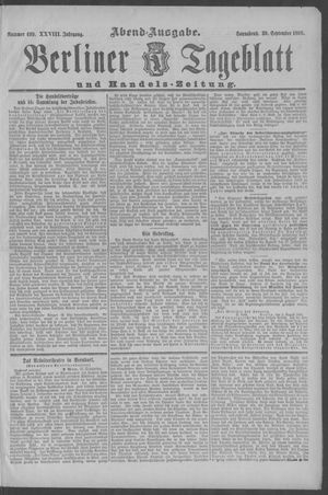 Berliner Tageblatt und Handels-Zeitung vom 30.09.1899