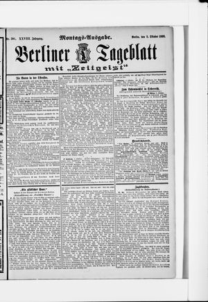 Berliner Tageblatt und Handels-Zeitung vom 02.10.1899