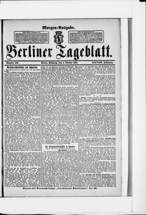 Berliner Tageblatt und Handels-Zeitung vom 04.10.1899