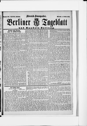 Berliner Tageblatt und Handels-Zeitung vom 04.10.1899