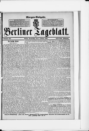 Berliner Tageblatt und Handels-Zeitung vom 05.10.1899