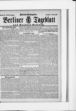 Berliner Tageblatt und Handels-Zeitung vom 05.10.1899