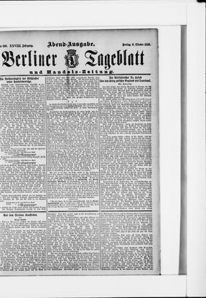 Berliner Tageblatt und Handels-Zeitung vom 06.10.1899