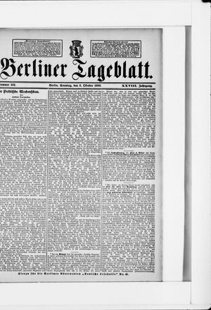 Berliner Tageblatt und Handels-Zeitung vom 08.10.1899