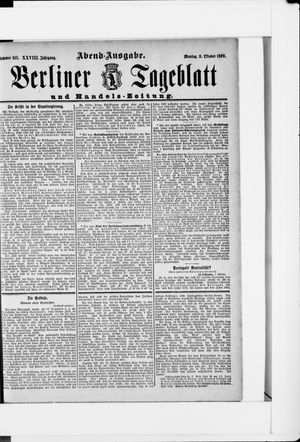 Berliner Tageblatt und Handels-Zeitung vom 09.10.1899