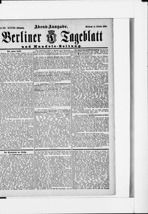 Berliner Tageblatt und Handels-Zeitung on Oct 11, 1899