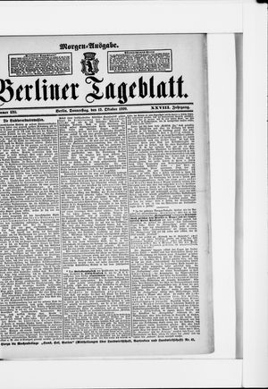 Berliner Tageblatt und Handels-Zeitung on Oct 12, 1899
