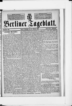 Berliner Tageblatt und Handels-Zeitung vom 15.10.1899