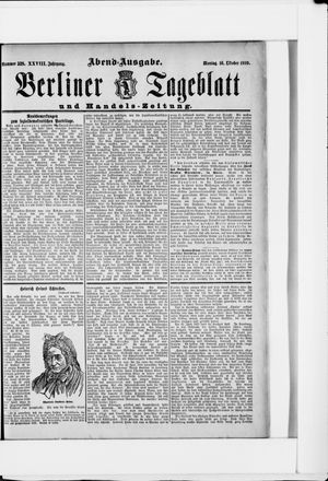 Berliner Tageblatt und Handels-Zeitung vom 16.10.1899