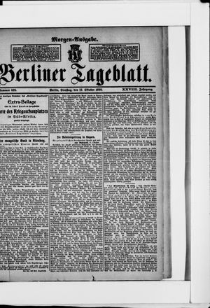 Berliner Tageblatt und Handels-Zeitung vom 17.10.1899
