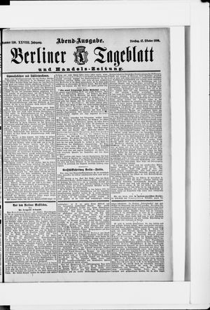 Berliner Tageblatt und Handels-Zeitung vom 17.10.1899