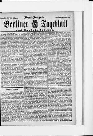 Berliner Tageblatt und Handels-Zeitung vom 19.10.1899