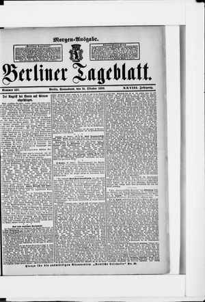 Berliner Tageblatt und Handels-Zeitung on Oct 21, 1899