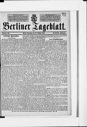 Berliner Tageblatt und Handels-Zeitung vom 22.10.1899