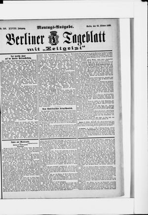 Berliner Tageblatt und Handels-Zeitung vom 23.10.1899