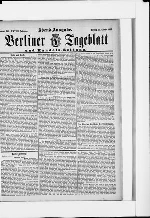 Berliner Tageblatt und Handels-Zeitung on Oct 23, 1899