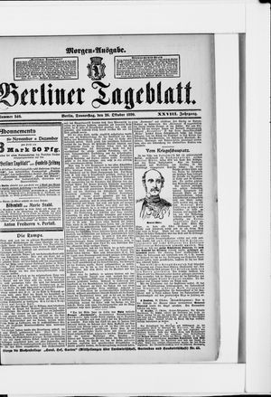 Berliner Tageblatt und Handels-Zeitung vom 26.10.1899