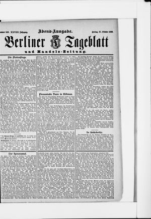 Berliner Tageblatt und Handels-Zeitung vom 27.10.1899