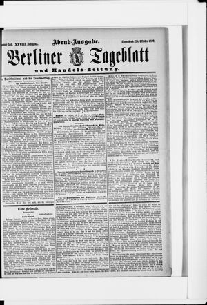 Berliner Tageblatt und Handels-Zeitung vom 28.10.1899