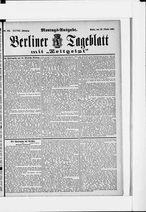 Berliner Tageblatt und Handels-Zeitung vom 30.10.1899
