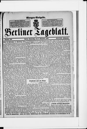 Berliner Tageblatt und Handels-Zeitung vom 02.11.1899