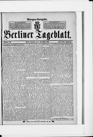 Berliner Tageblatt und Handels-Zeitung vom 03.11.1899