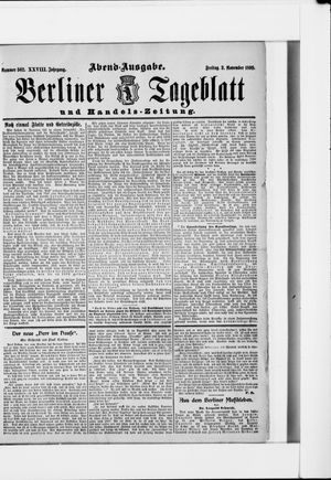 Berliner Tageblatt und Handels-Zeitung vom 03.11.1899