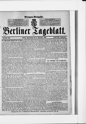 Berliner Tageblatt und Handels-Zeitung vom 04.11.1899