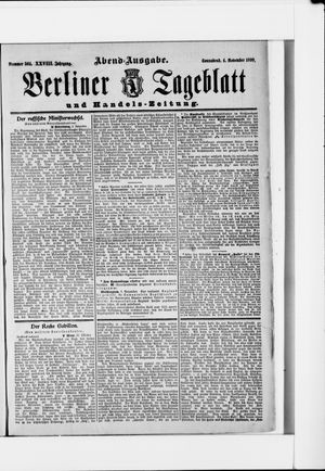 Berliner Tageblatt und Handels-Zeitung vom 04.11.1899