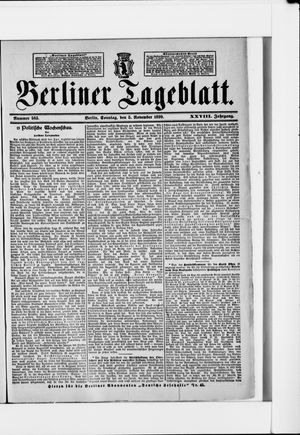 Berliner Tageblatt und Handels-Zeitung on Nov 5, 1899