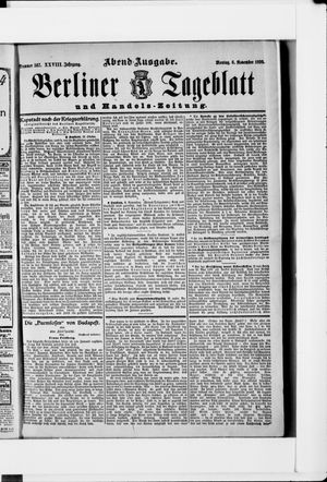 Berliner Tageblatt und Handels-Zeitung vom 06.11.1899