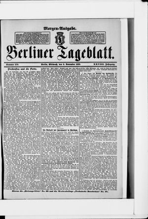 Berliner Tageblatt und Handels-Zeitung on Nov 8, 1899