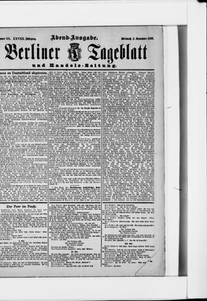 Berliner Tageblatt und Handels-Zeitung on Nov 8, 1899