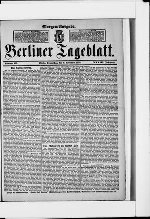 Berliner Tageblatt und Handels-Zeitung on Nov 9, 1899