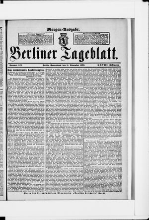 Berliner Tageblatt und Handels-Zeitung on Nov 11, 1899