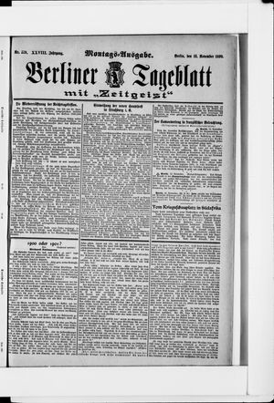 Berliner Tageblatt und Handels-Zeitung vom 13.11.1899