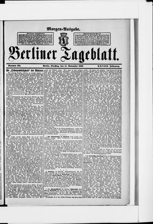 Berliner Tageblatt und Handels-Zeitung vom 14.11.1899