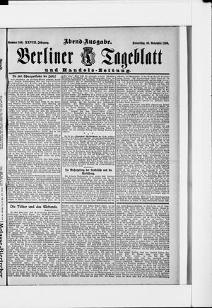 Berliner Tageblatt und Handels-Zeitung vom 16.11.1899